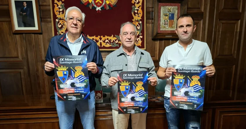 Veteranos del CD Teruel se enfrentan a la Real Sociedad en el IX Memorial Santiago Rueda